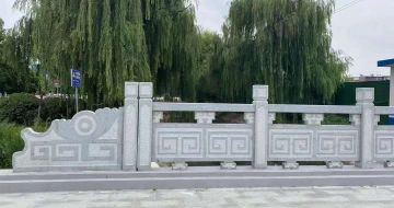 内蒙古 芝麻灰桥栏杆、河道栏杆安装效果