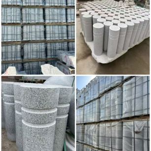 内蒙古 芝麻白花岗岩挡车柱、隔离柱多少钱