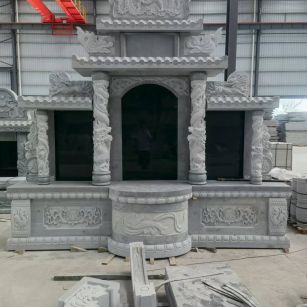 内蒙古 芝麻灰高档墓碑，土墓，可定制