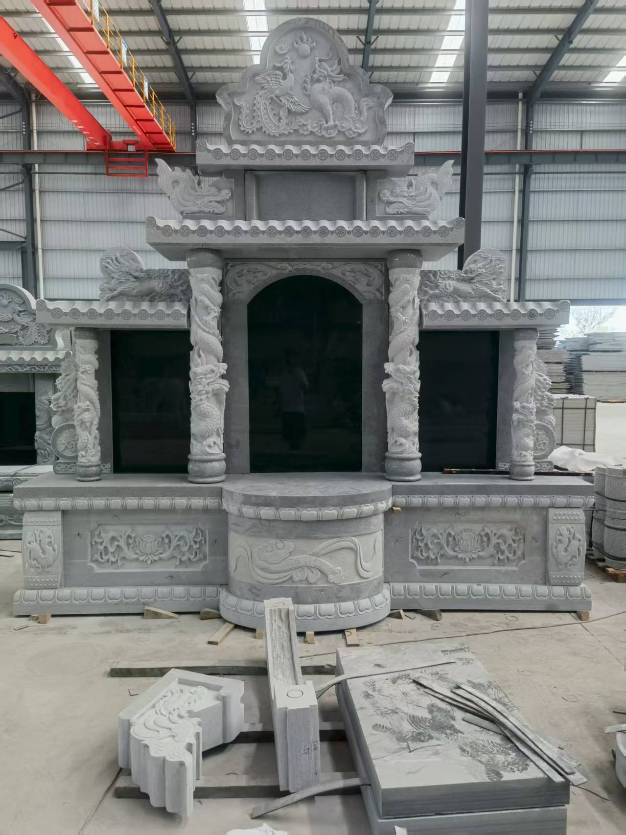 内蒙古 芝麻灰高档墓碑，土墓，可定制