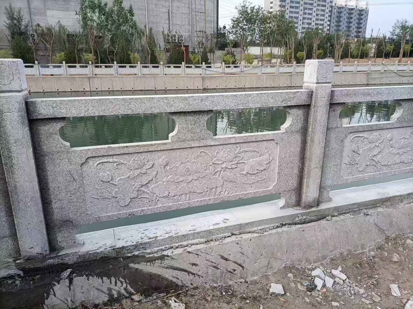 内蒙古 芙蓉白大花桥梁、河道，石材栏杆、围栏、护栏