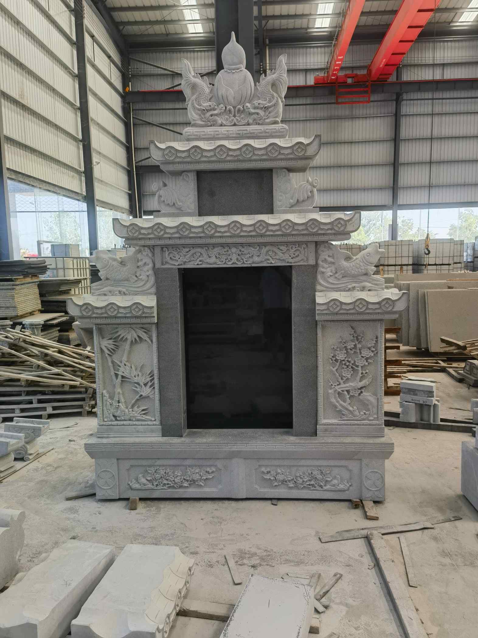 内蒙古 芝麻灰高档墓碑、土墓，一套也支持定做